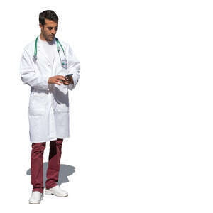 cut out male doctor standing outside