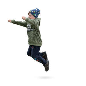 cut out little boy jumping