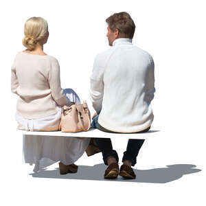 two cut out older people sitting