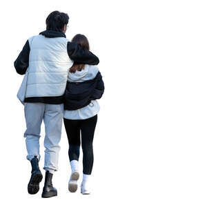 couple in black and white clothing walking