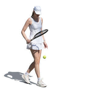 cut out female tennis player playing tennis