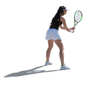 cut out backlit woman playing tennis