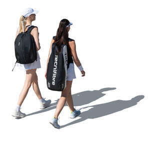 two cut out women going to play tennis