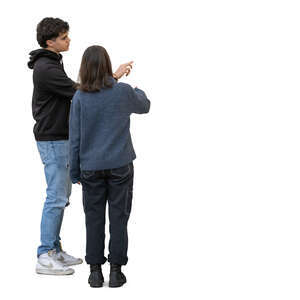 man and woman standing in front of an interactive screen