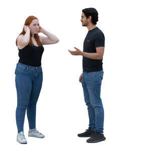 two people standing and having a conversation