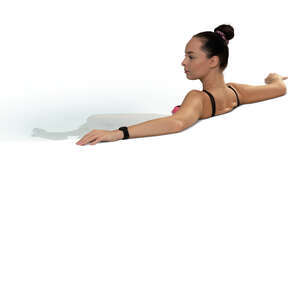 cut out woman relaxing in a hot tub