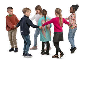 cut out group of kids playing circle games