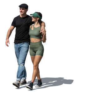 cut out couple walking in summer