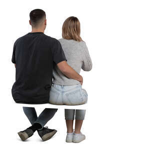 couple sitting seen from back angle