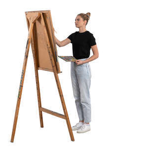 woman painting on an easel