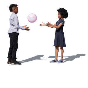 two black kids paying with a ball