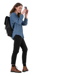 woman taking a picture with her phone