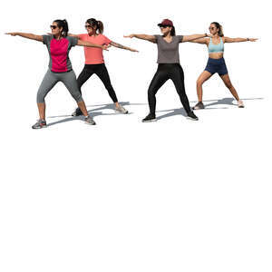 group of women exercising outside