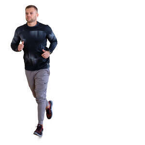 cut out sporty man running