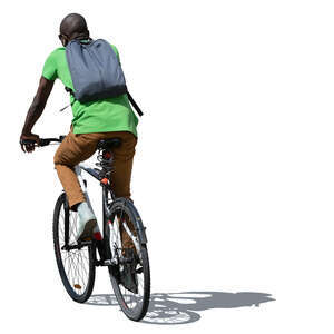 cut out black man riding a bike