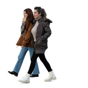 two women walking