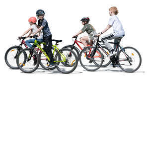 group of kids riding bikes