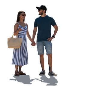 backlit couple in summer standing