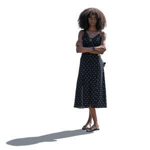 backlit black woman standing