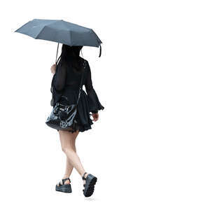 woman with an umbrella walking