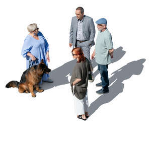 group of older people standing seen from above