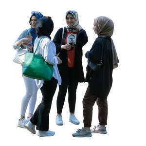 group of teenage muslim girls standing