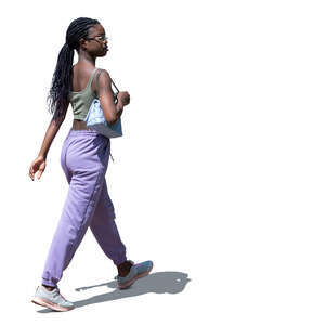 young black woman walking