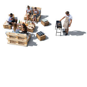 top view of a barbeque party