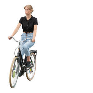 woman riding a bike