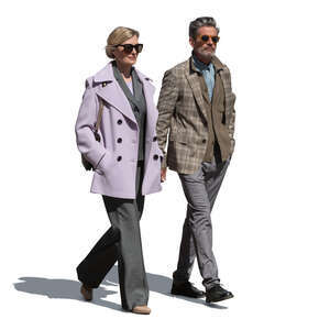 middle aged couple walking