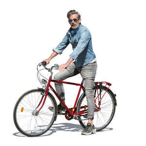 man with a bike standing