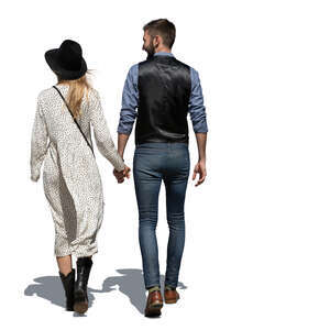 couple walking hand in hand