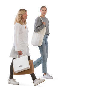 two women coming from shopping