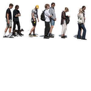 people standing in a queue