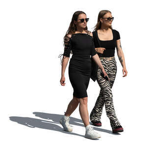 two young women walking