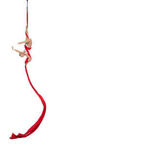 female aerial acrobat performing