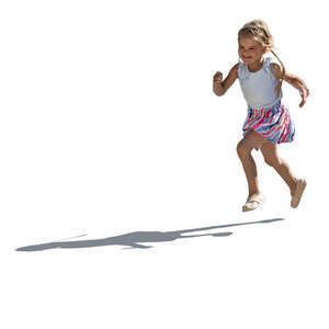 backlit little girl running