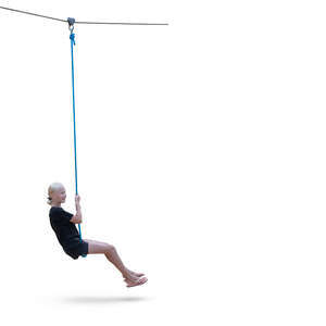 little girl swinging