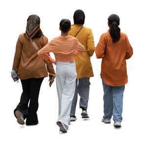 group of muslim women walking