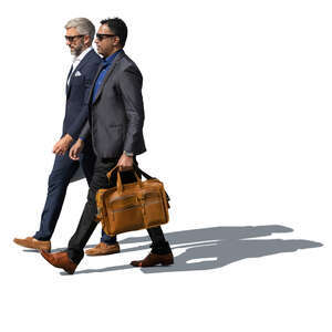 two businessmen walking outside