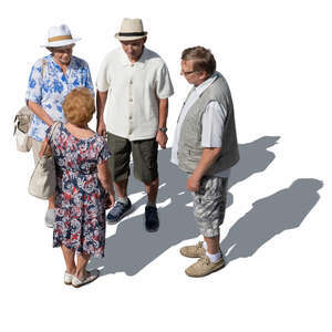 group of elderly standing seen from above