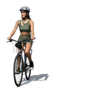 sporty woman riding a bike