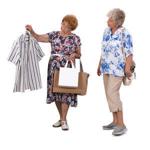 two older ladies standing and shopping