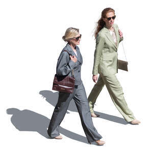 two businesswomen walking seen from above