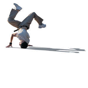 man performing a break dance