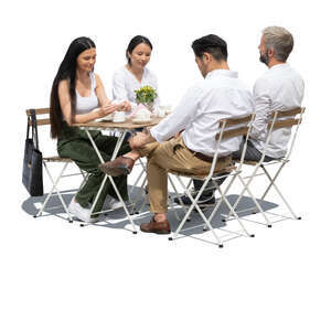 group of people sitting in a restaurant