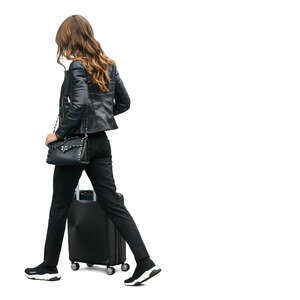 woman with a suitcase walking