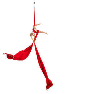 woman performing on aerial silk