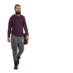 man with a beard walking