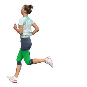 young sporty woman running